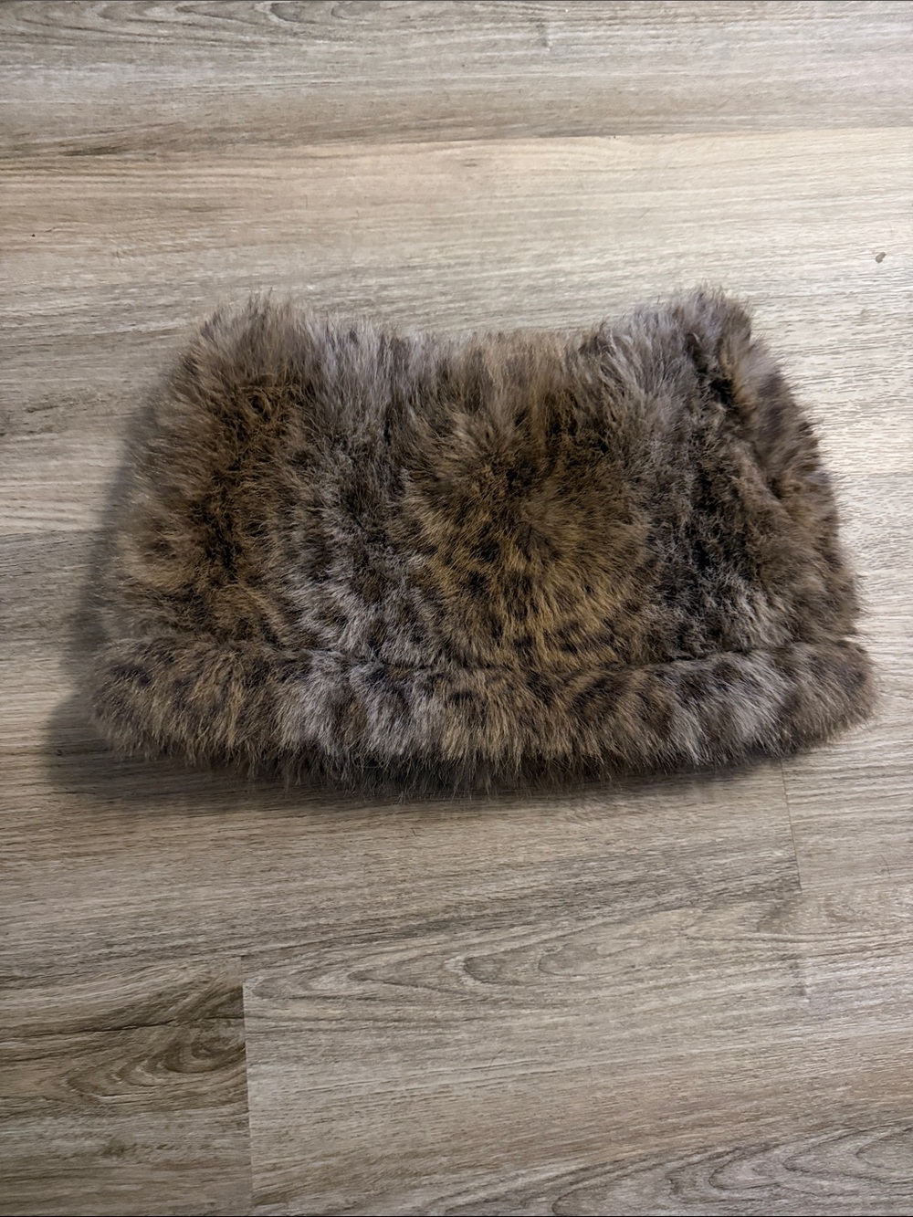 Faux Fur skirt in Brown Y2K